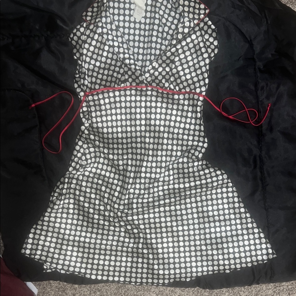 Speechless Black and White Polka Dot Dress with Red Accents